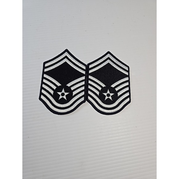 Other - US Air Force Dress Blue Senior Master Sergeant E-8 Rank Chevron Patches - Small